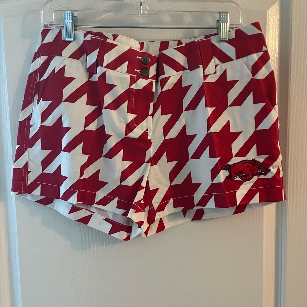 NWT Loudmouth Ladies’ Arkansas Razorbacks Houndstooth Golf Shorts - sz 8 - $98